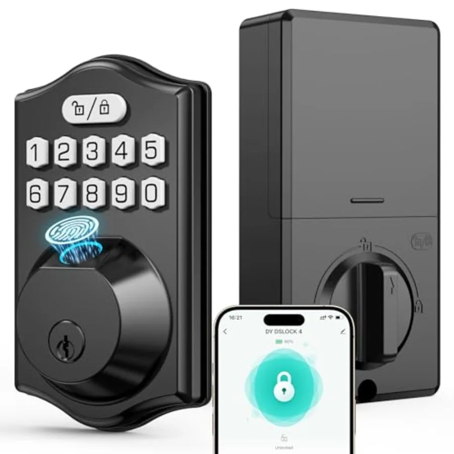 

Электронный дверной замок с отпечатком пальца и кодовой панелью, комплект с ручкой, автоматическая блокировка, 2 ключа в комплекте