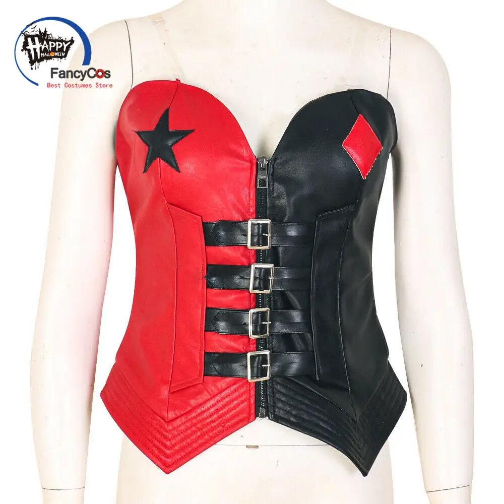 2021 Anime Harley Cosplay Costume Quinn Corset Costume Harleen Cosplay Quinzel Monster Bustier Halloween Costumes for Women