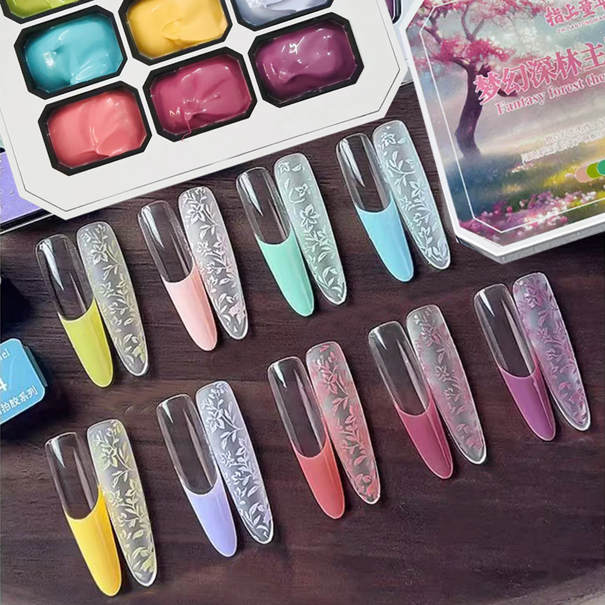 1 st 9 grid effen kloppen gel nagellak dopamine macaron lijm 3D snoep kleur uv & led nail art ontwerp creatie diy lente winter