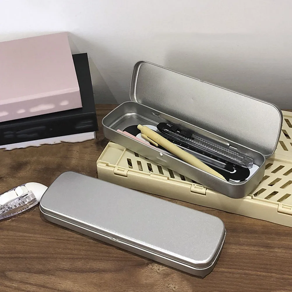 

3Pcs Stationery Box Durable Tinplate Pencil Organizer for Office School Desk Storage Pen Case Pencil Case