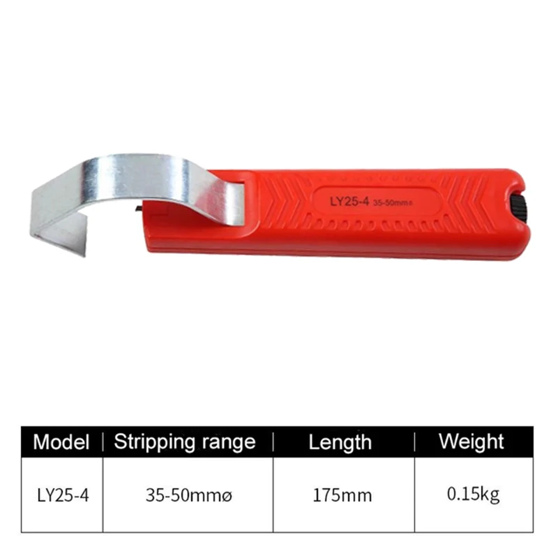 Elektricien Draad Stripper Mes Rubberen Handvat Handstrippen Gereedschap Voor 4-50Mm Pvc, Siliconen Rubber Ptfe Kabel