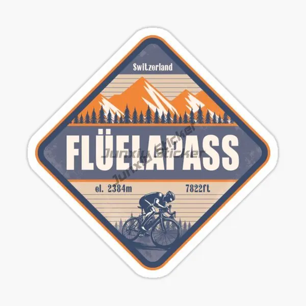 Fluelapass Scenic Car Sticker of A Famous Mountain Pass Road in The Canton of Griesens Switzerland Vinyl Self-adhesive Decorativ