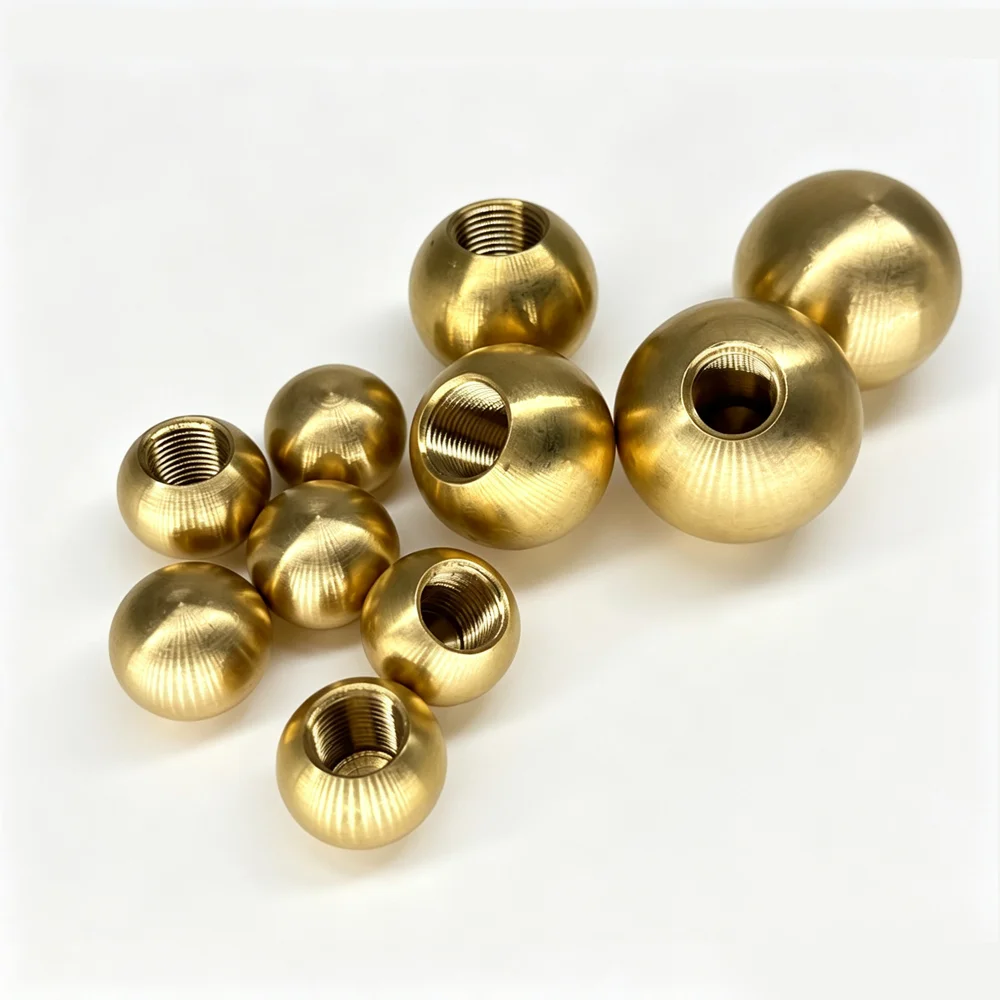M3 M4 M5 M6 M10 M12 Dia 6-25mm Brass Thread Balls Outer Circular Nut Cap Half-Hole Thread Ball Decorative Lamp Home Accessories