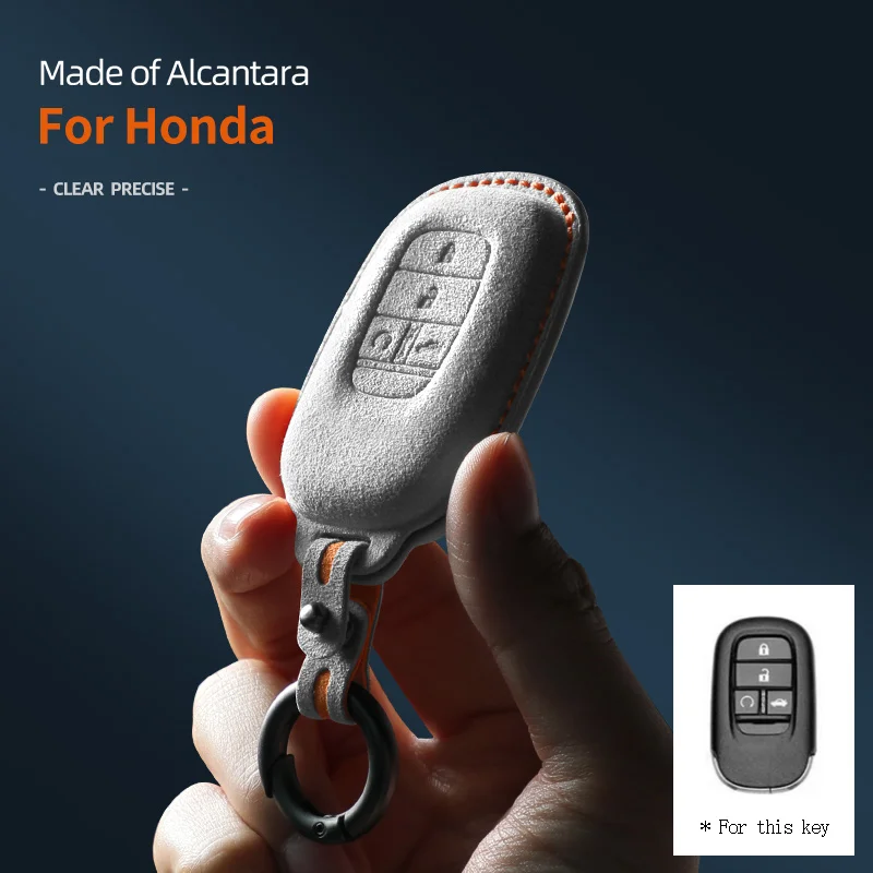 

Чехол для автомобильного ключа из алькантары для Honda CR-V Civic Accord pilot 2022 2023 5 кнопок