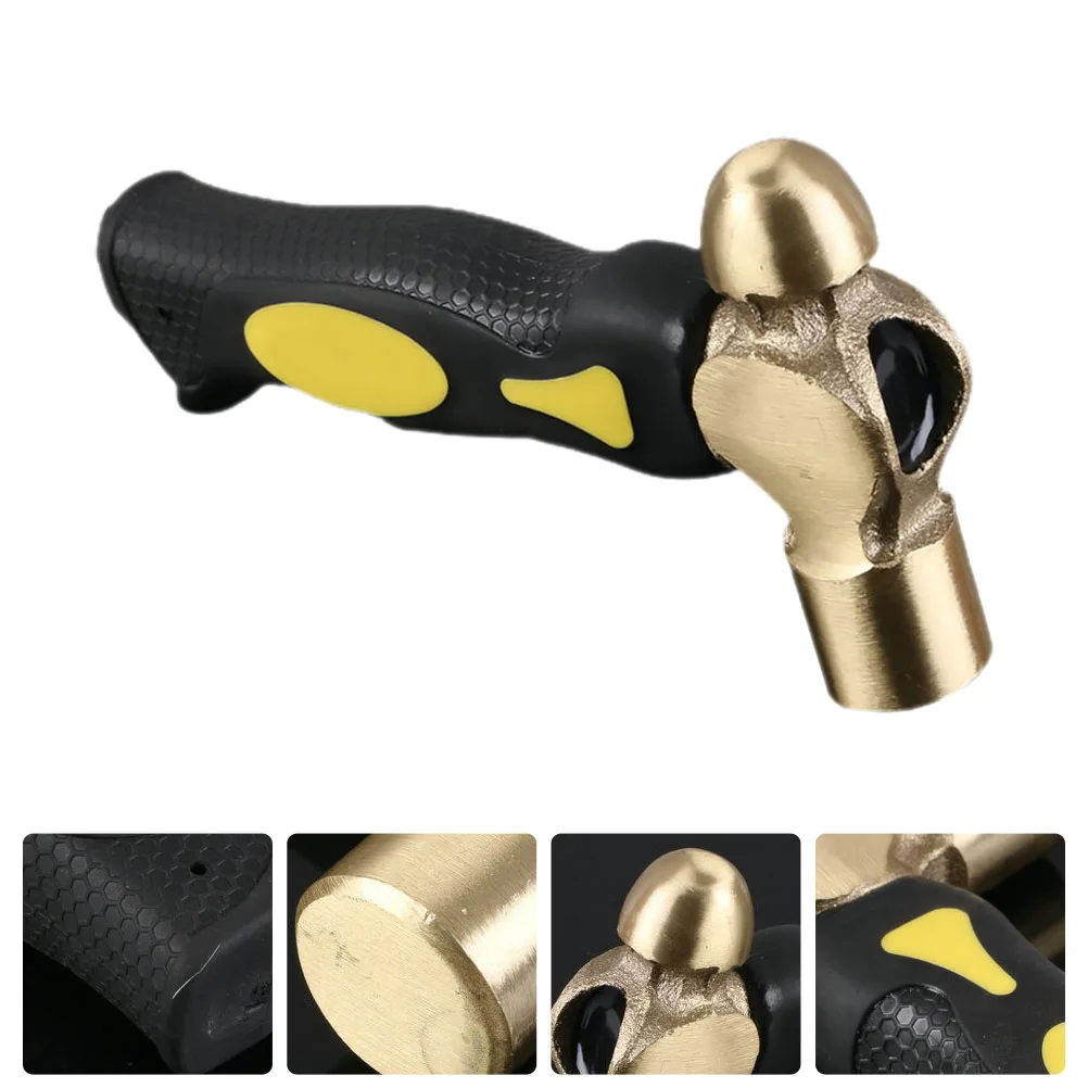 

Brass Hammer Copper 1Lb Double-Face Round Head Stamping Metal Tool for Jewelry Precision Striking Camping Hiking Accessories