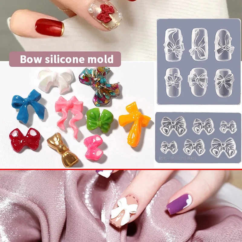 1 قطعة ثلاثية الأبعاد نحت قالب من السيليكون مسمار ختم مسمار الفن الحلوى القوس منحوتة لتقوم بها بنفسك UV هلام مسمار البولندية الاكريليك كريستال الأظافر قالب #1