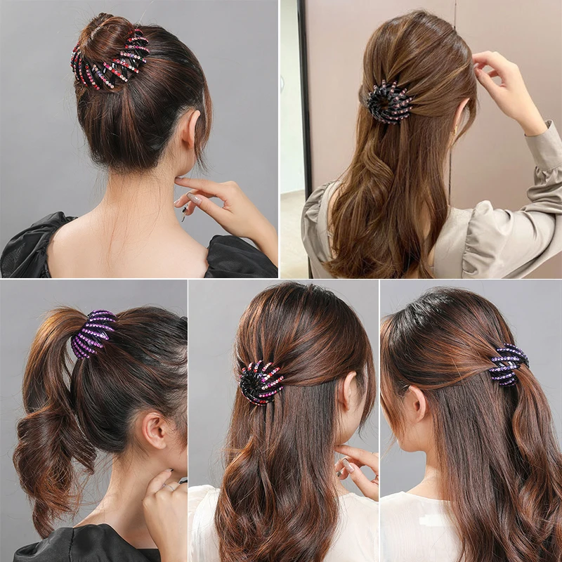 New Women Rhinestone Fashion Hair Claw Girl High Ponytail Clip Fixed Buckle Claw Clip Advanced Sense Hair accessories Headwear