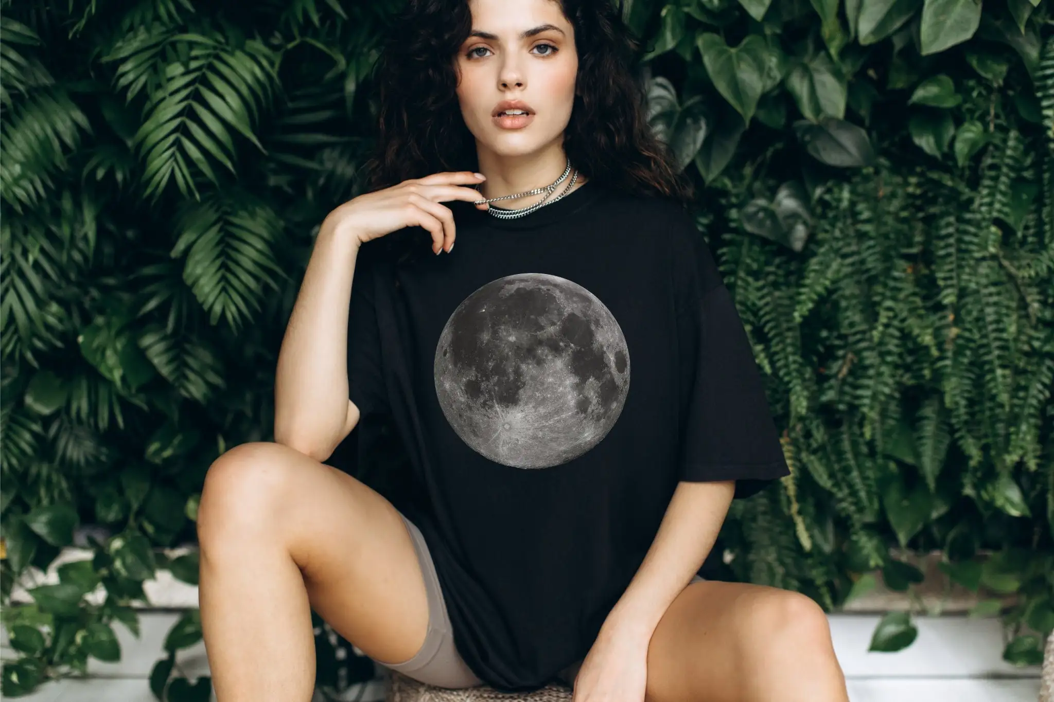 Moon T Shirt Celestial Space Minimalist Outer Astronomy Cosmos Lunar