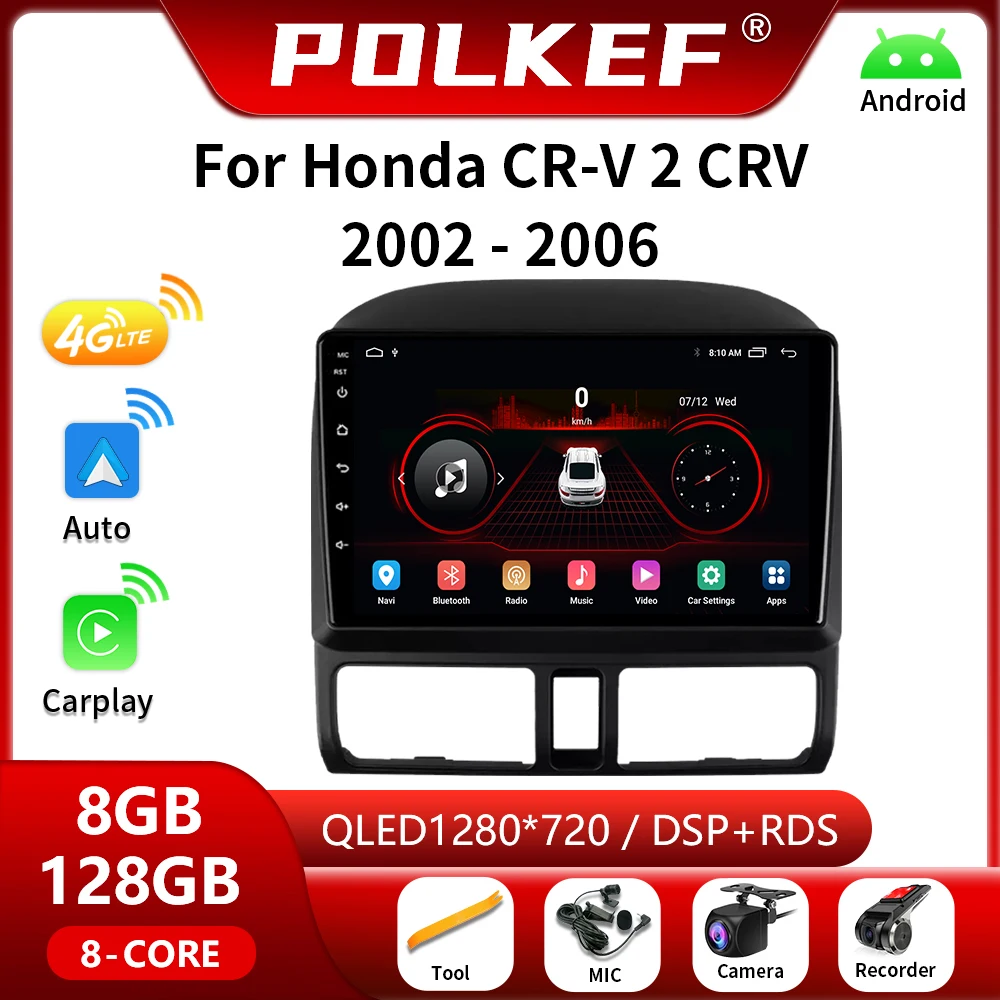 

Car Radio For Honda CR-V 2 CRV 2001-2006 4G Carplay Multimedia Video Player Android Auto GPS 2din DVD Head Unit Stereo QLED DSP