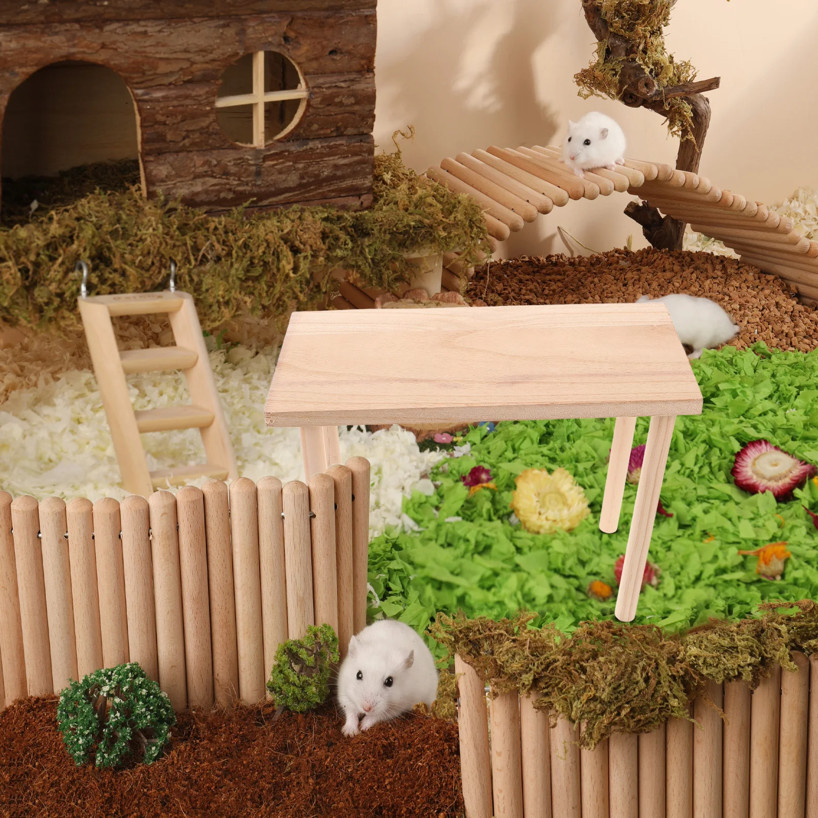 

Hamster Platform Wooden Pet Platform For Cage Small Animal Activity Center Enrichment Climbing Play Area Squirrel Gerbil