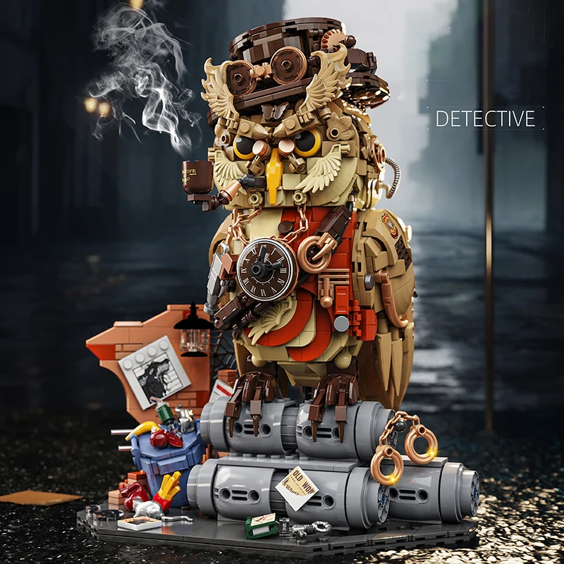 البومة المباحث ماجيك الحيوان اللبنات مجموعة لتقوم بها بنفسك لعبة للأطفال الكبار الهدايا الإبداعية الطوب اللعب نموذج 1200 + قطعة زخرفة سطح المكتب