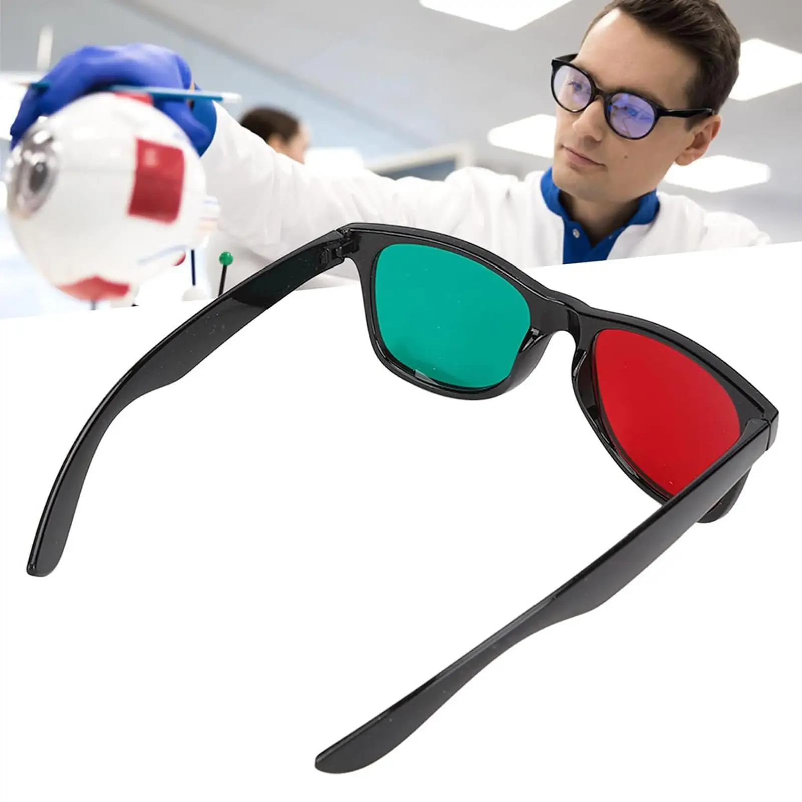 Black Frame Red Blue Green 3D Glasses Training Eyeglasses Red Green Training Eyeglasses For Adults Amblyopia &Exotropia Training