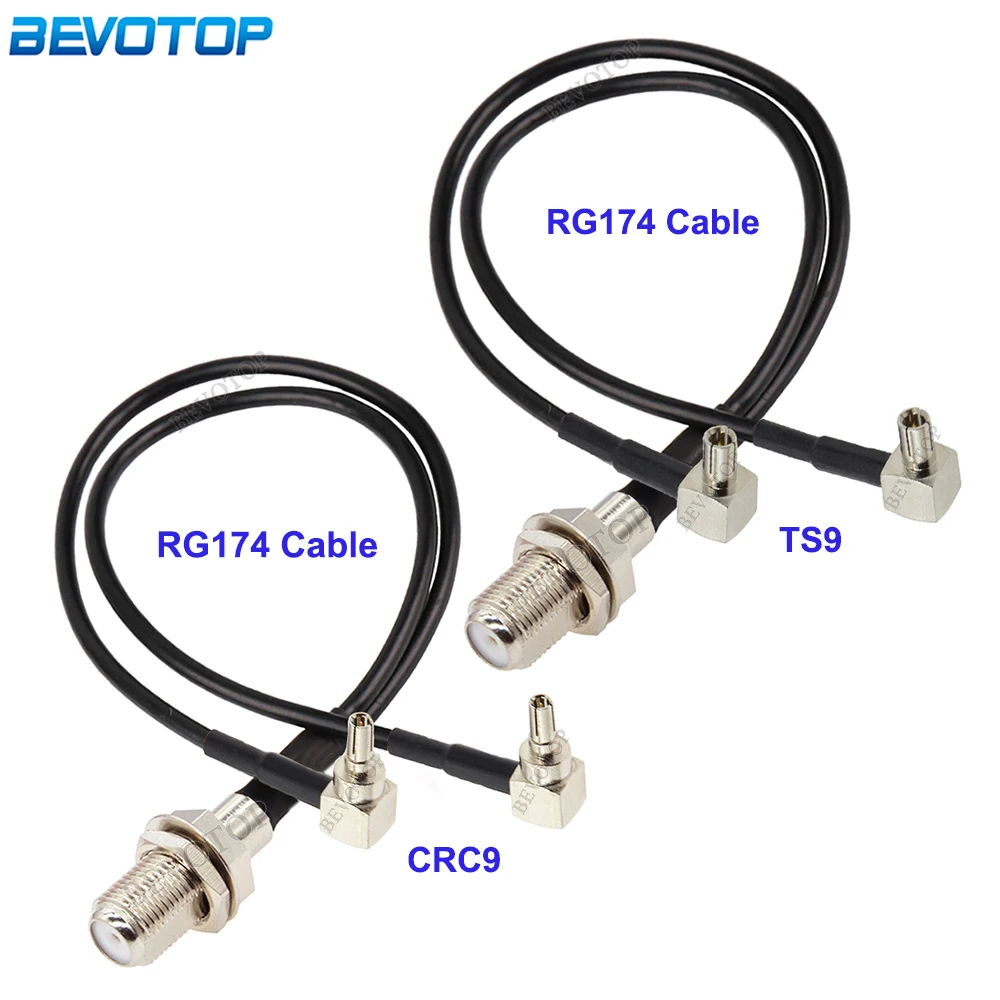 1Pcs RG-174 F Female to 2xTS9 or 2xCRC9 Male Connector Y Splitter Combiner RG174 Jumper Pigtail 3G/4G Antenna Extension Cable