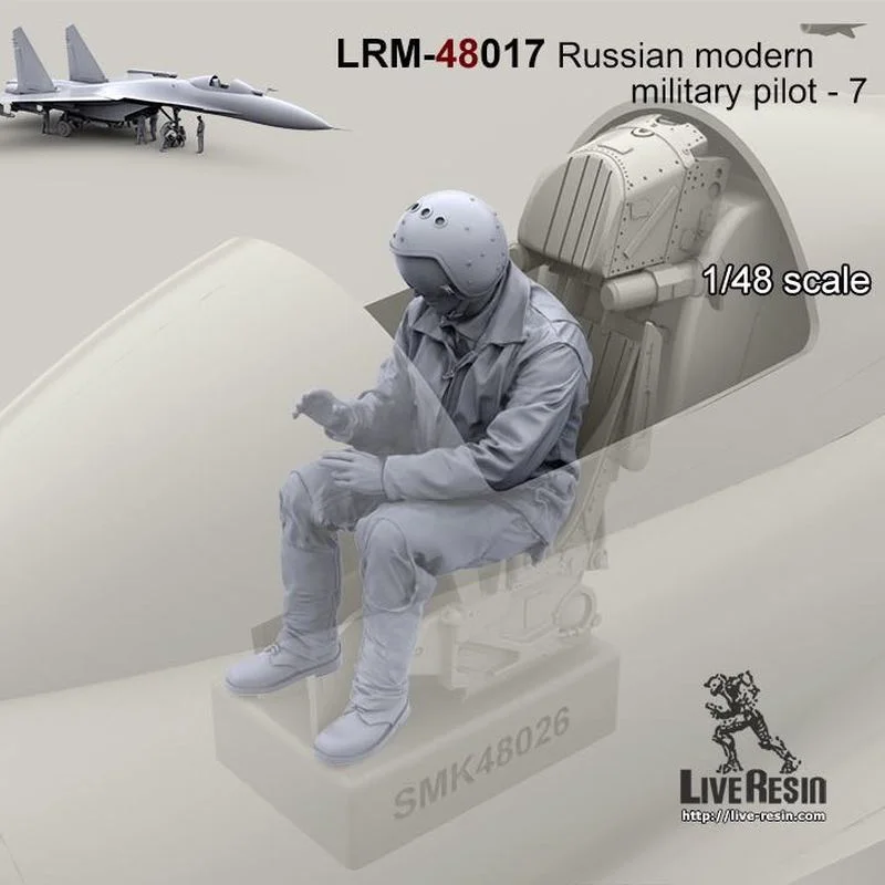 Die-cast 1/48 scale modern Russian military pilot-7 (excluding aircraft) micro-scene with self-assembled unpainted GK hobby toys