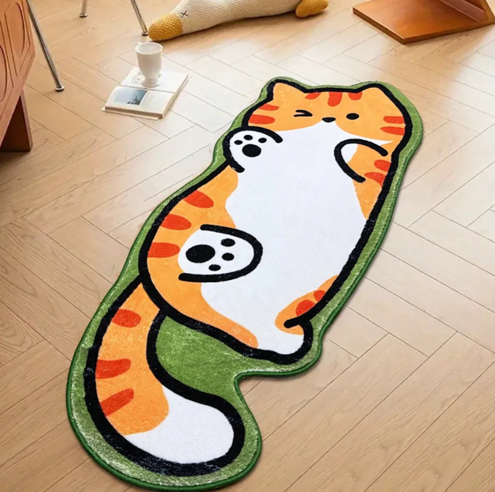 

Whimsical Cat Shaped Area Mat - Soft Ultra-Comfy Cashmere Perfect For Living Room Bedroom Bathroom Or Office Decor