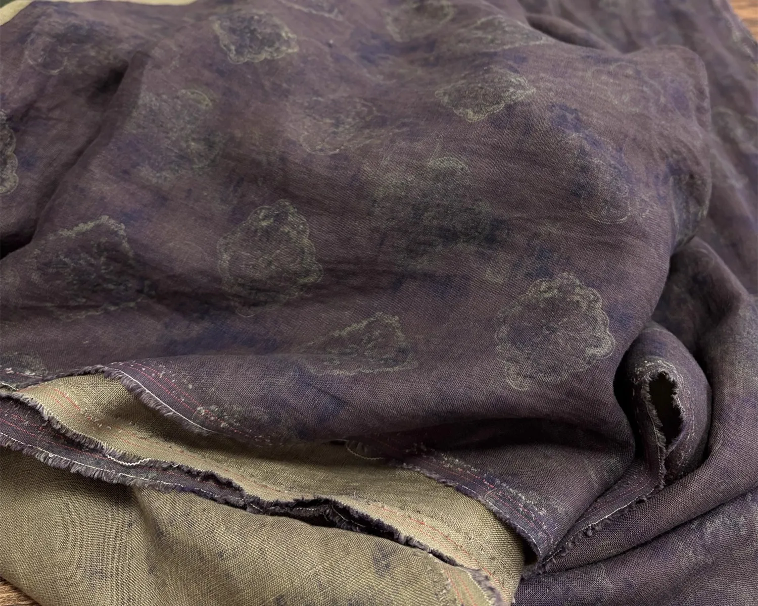 

1yard natural flax fabric Unique flower print tela Skirt dress shirt bag cheongsam fabric for clothing