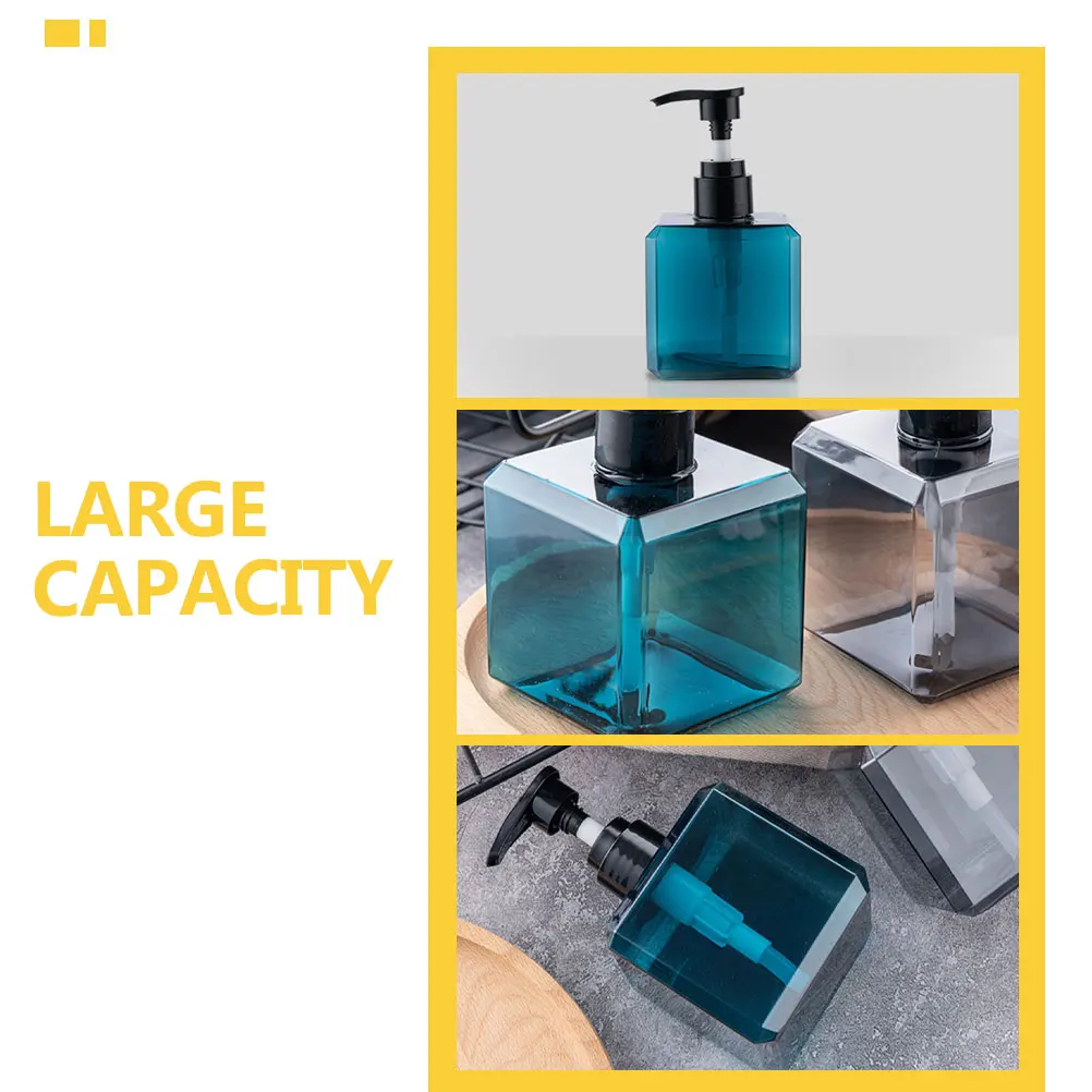 

5Pcs Press-type Empty Bottles Travel Size Refillable Lotion Pump Portable Square Containers Body Wash