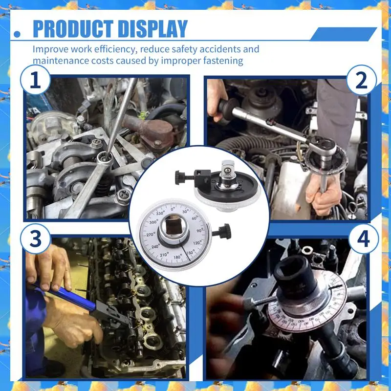 FTS 1/2 นิ้วเครื่องวัดแรงบิดประแจเครื่องมือวัดแรงบิดเครื่องวัดมุม Indexer