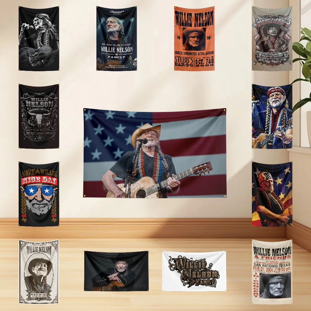 3x5ft W-Wi-l-lie Nelson Flag Professional Flag Polyester Digital Printing Flagge Banner For Decoration Garage Room Home