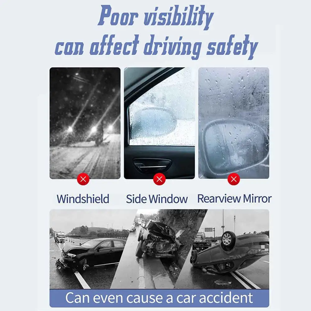 30/100ml Car Anti-fog Spray Glass Antifog Coating Agent Defogger Auto Windows Screens Mirror Windshield Defogging Cleaner - Image 5