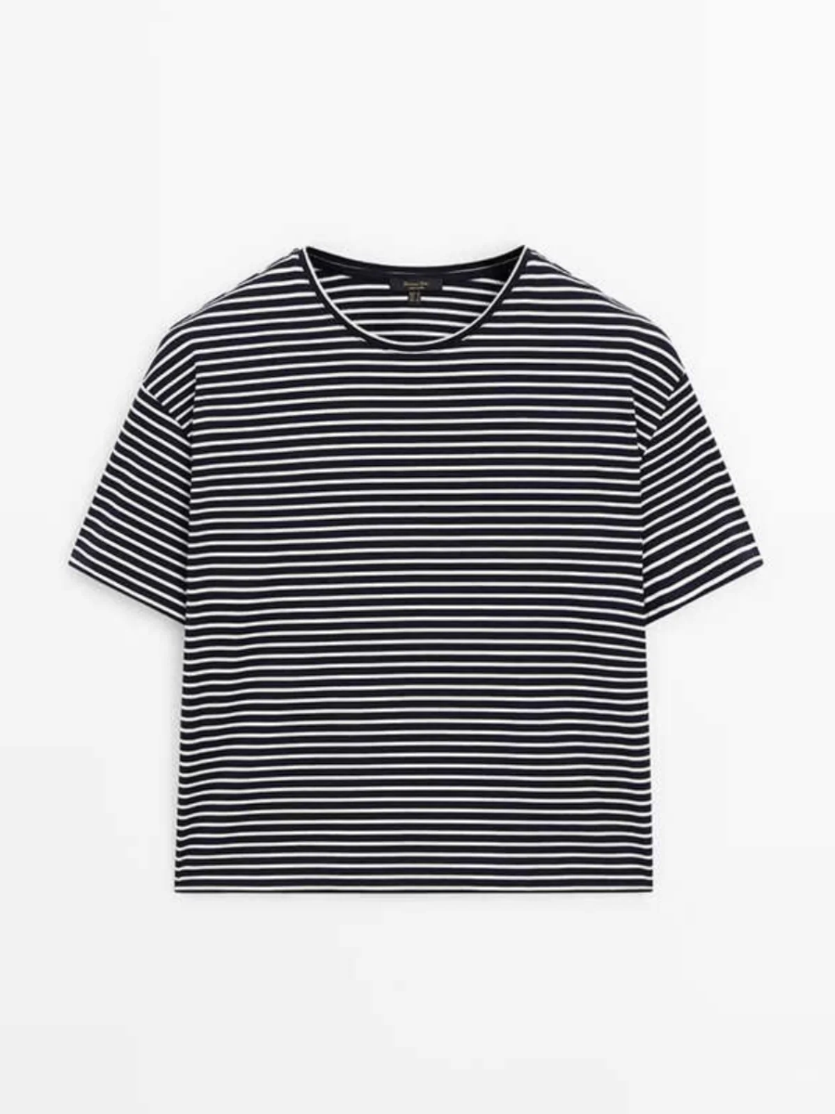 

New Summer Casual Loose round Ne Striped Simple Skin-friendly Commute oulder T-irt Women's Faion MD Clothing