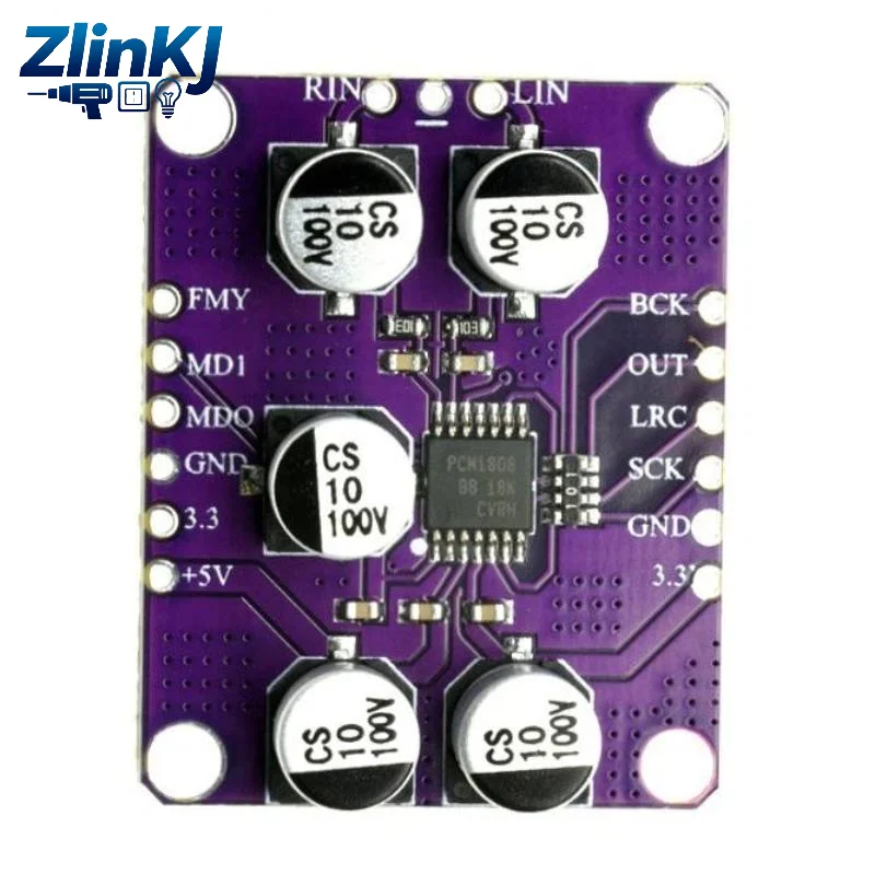 1/2Pcs PCM1808 HiFi Stereo ADC Amplifier Board 24-bit 105dB SNR for Car Audio System Upgrade Projects