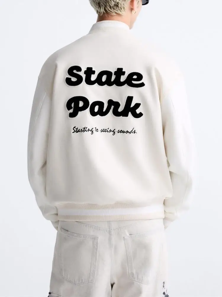 Autumn Suede Baseball Jacket Solid Color Towel Embroidered Academy Style Aviator Jacket For Men