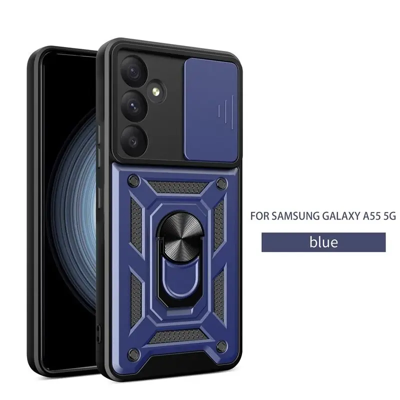 

Case For Samsung Galaxy A36 A26 A56 5G A 26 36 A 56 Full Body Rugged Protective Slide Camera Stand Protection Ring Cover