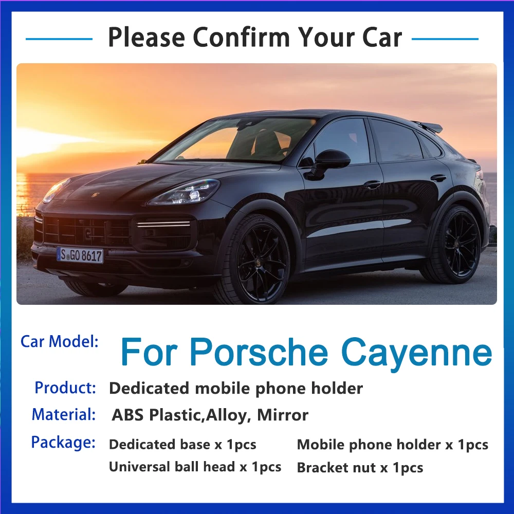 Special Car Mobile Phone Holder For Porsche Cayenne PO536 GTS Turbo S 2018 2019 2020 2021 2022 Mobile Phone Stand Accessories