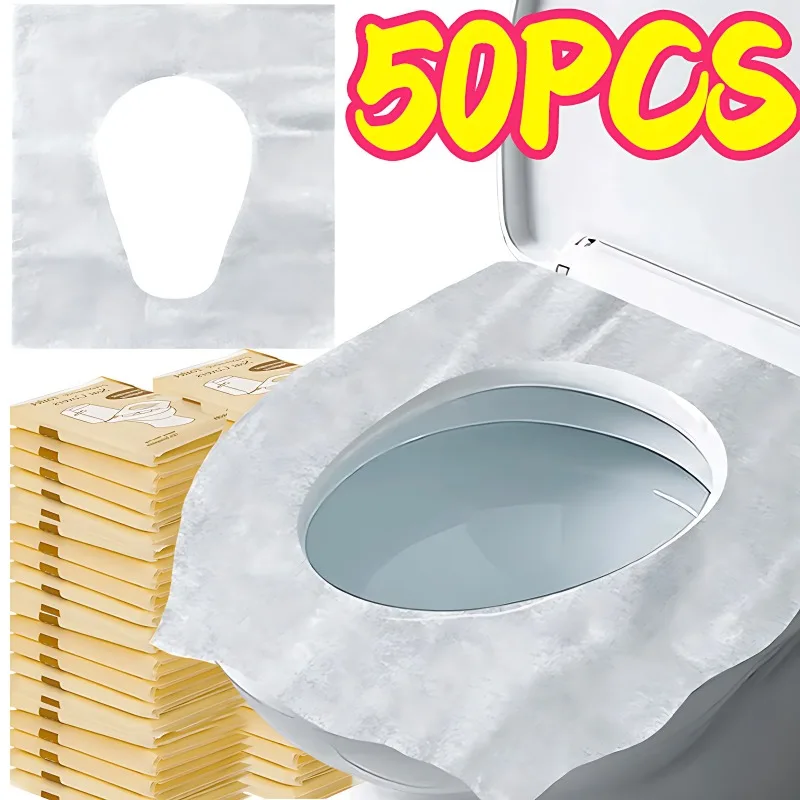 

50/10x Disposable Toilet Seat Covers Eco-Friendly Flushable Toilet Pad for Travel Camping Hotel Public Restroom Clean Protection