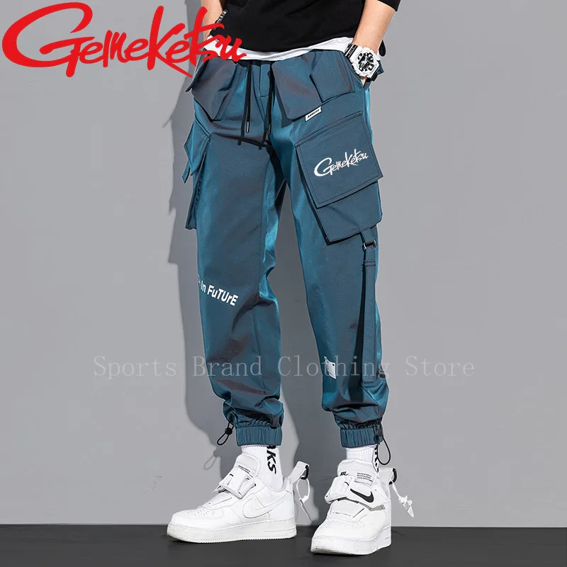 2024 Spring and Autumn Loose Multi Bag Men's Casual Pants Outdoor Quick Drying Breathable Fishing Pants Comfortable Sports Pants