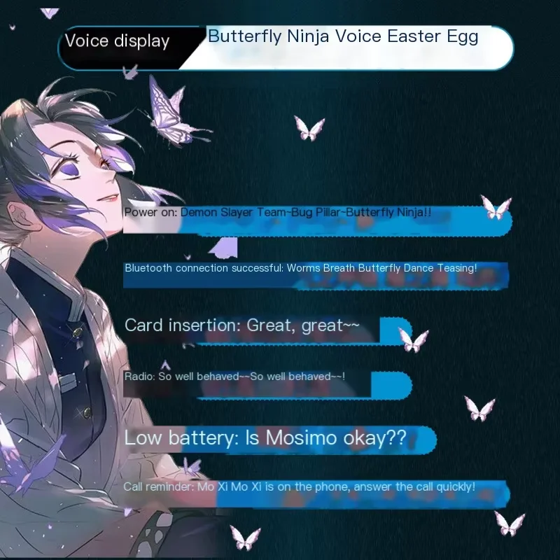 Cuffie Bluetooth wireless con personaggi anime, supporto per scheda TF e cavo audio, suggerimenti vocali giapponesi, auricolari pieghevoli