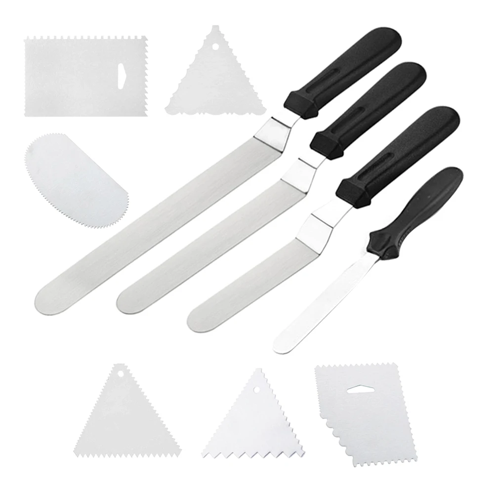 

10Pcs Cake Set Stainless Steel Baking Tools Multifunctional Icing Pastry Tool Smoother Pastry Cream Decorate Cake