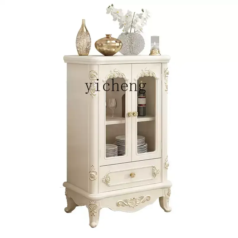 

TQH solid wood dining side cabinet, living room porch cabinet, storage storage cabinet, modern simple corner partition cabinet