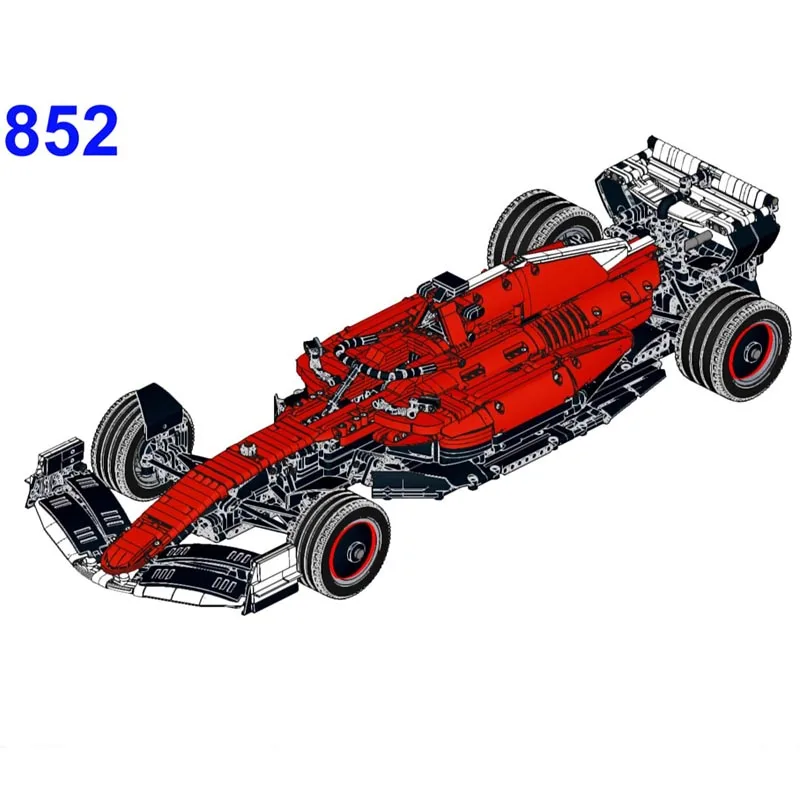 New MOC-161909 SuperSF-23 Las Vegas GP Livery 1:8 Scale SuperRace Car Model Buiding Creators Block Bricks Toys Birthday Gifts