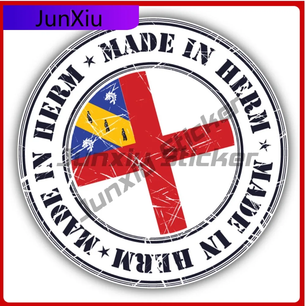 

Made In Herm Grunge Flag Stamp Car Decal Bumper Stickers Cool Style Laptop Use For Laptop Surface Auto Styling Accessory Scra