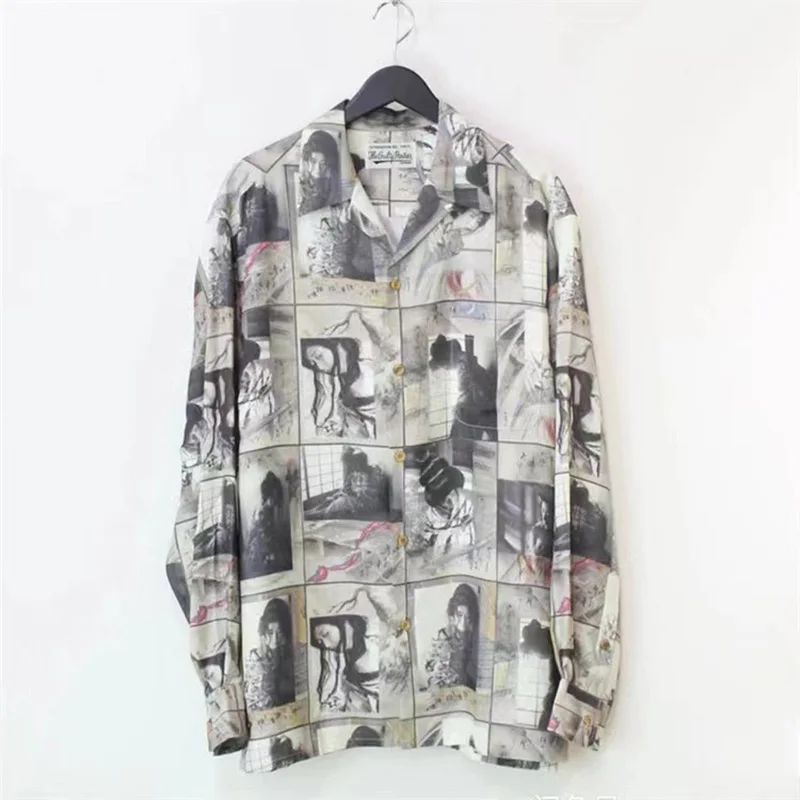 

Good Quality WACK Hawaii Shirts Men Woman Portrait Full Print Casual Loose Vintage Long Sleeve Tops