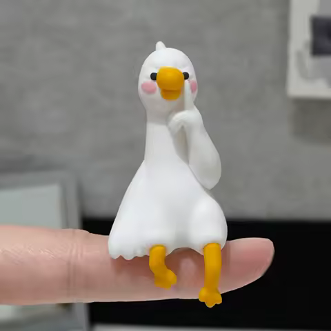 4PCS Cute Goose Figurines Mini Animal Ornaments Funny Computer Decor for Cute Desk &amp; Car Figurine