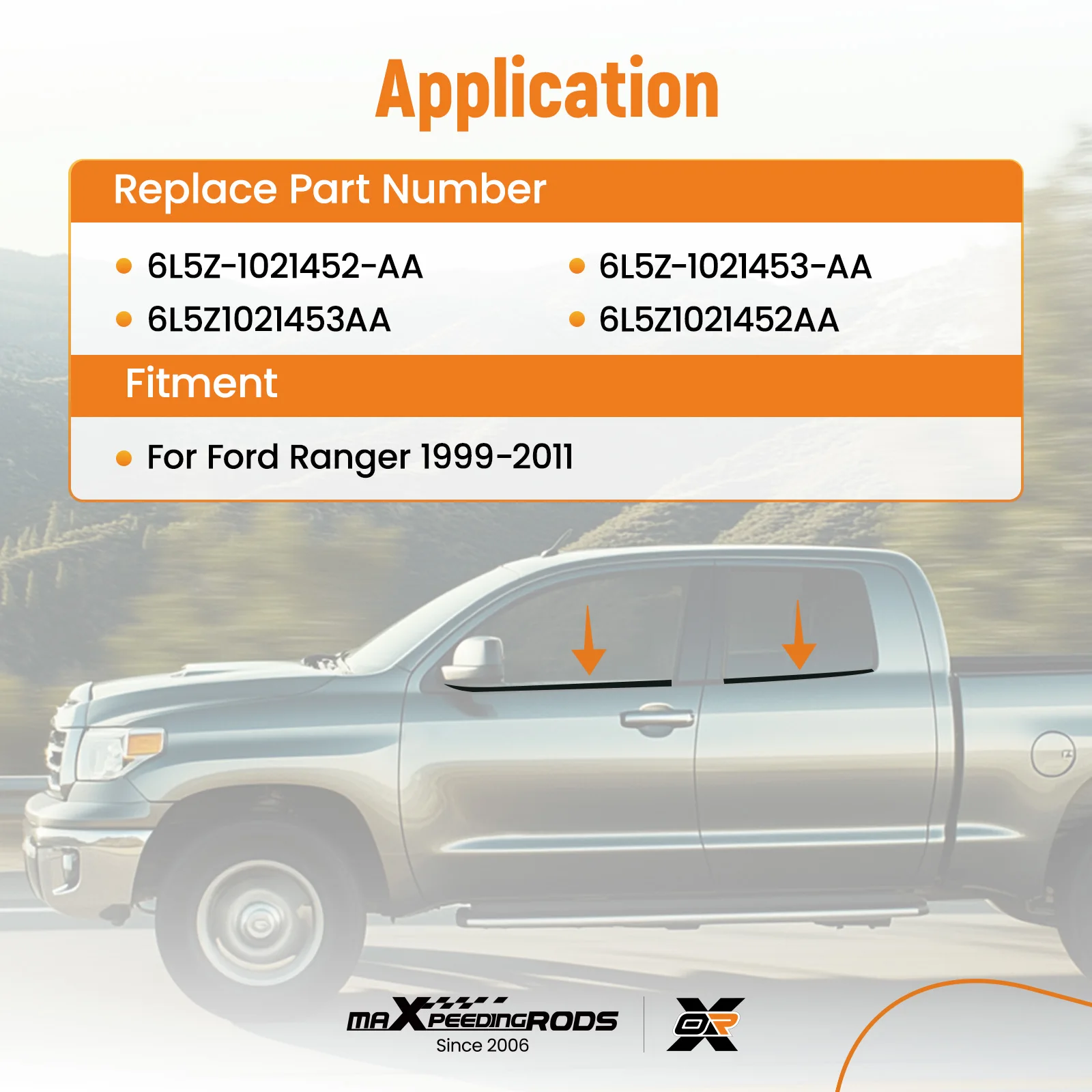 

Window Belt Molding Weatherstrip Seal for Ford Ranger 1999-2011 6L5Z1021452AA