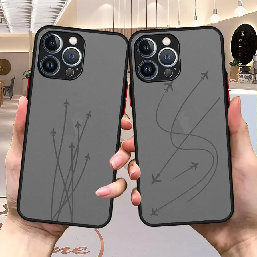Premium Airplane Pattern Phone Case for Apple iPhone 16 14 Pro XR 15ProMax 13 Mini SE 7 8 Plus 12 11 Pro XS Max 14 Cover Hard PC