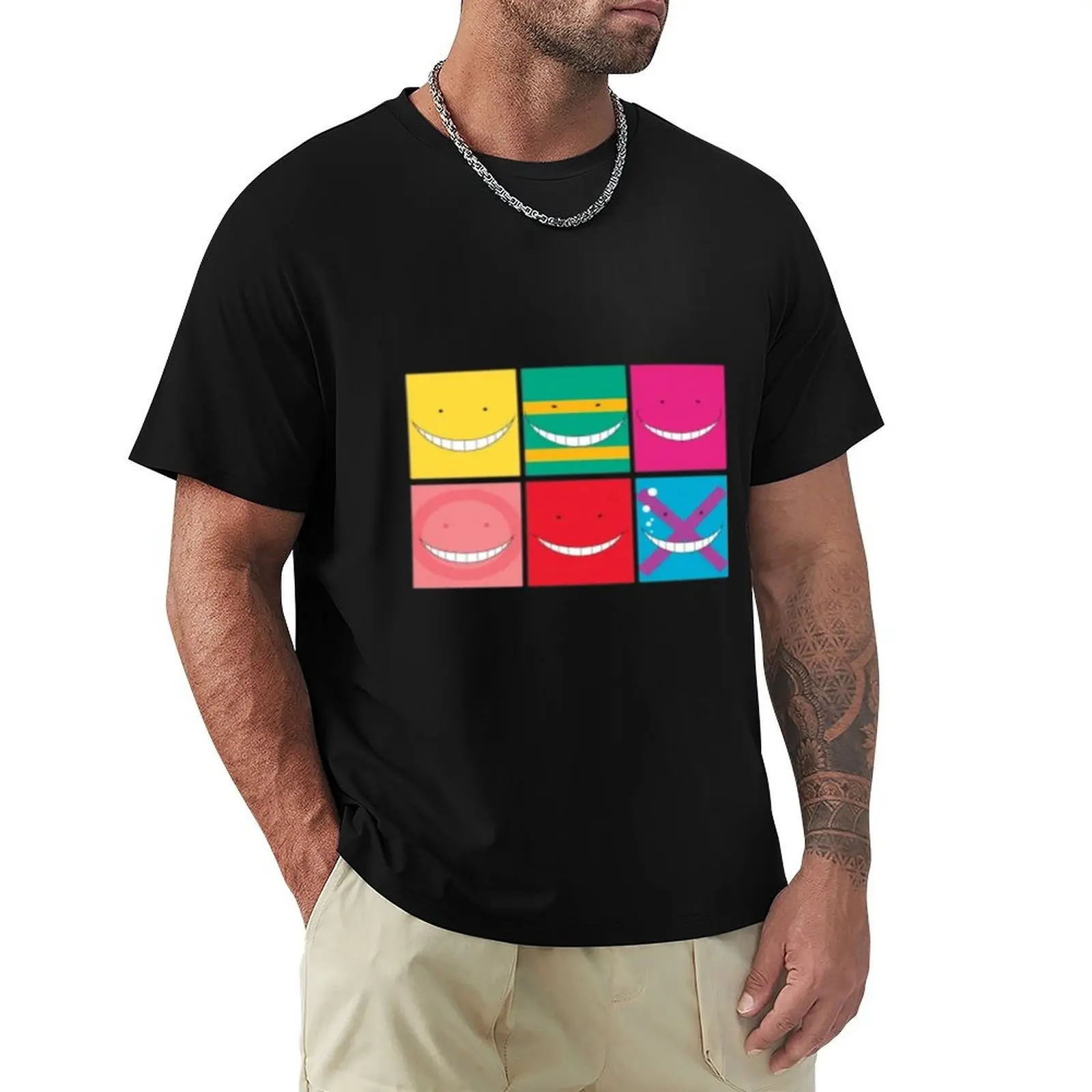 Assassination Classroom - Multiple Faces T-Shirt Big Size Short Sleeve Tee for Men