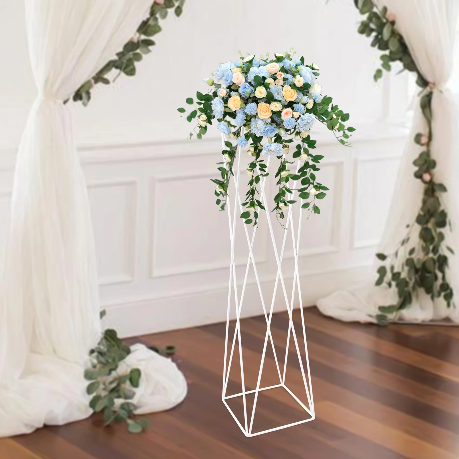 Rhombic Flower Floor Stand Metal Column Flower Stand Flower Arrangement For Party Supplie Wedding Decor