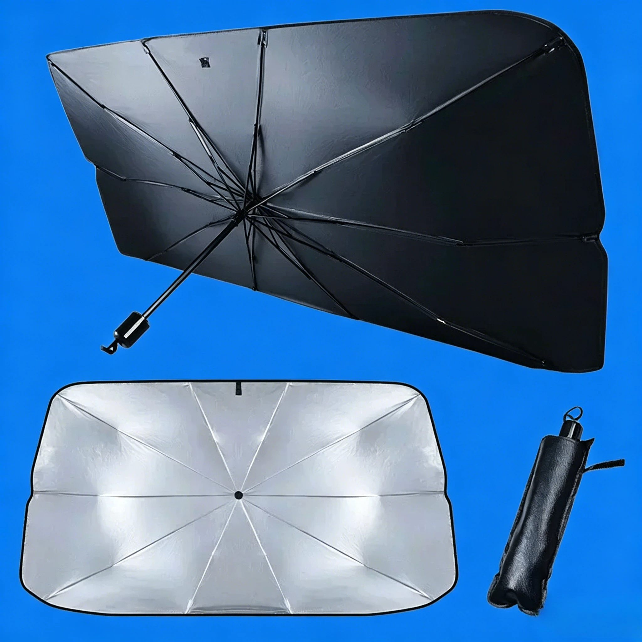 Universal Retractable Car Sunshade Front Windshield Parasol Heat Insulation Anti-Scratch Sunscreen Auto Cooling Accessory