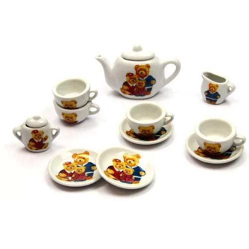 Varde Toy Boxed Porcelain Tea Set 13 Track Educational Eğlendirici Kitchen Toy Tea Set