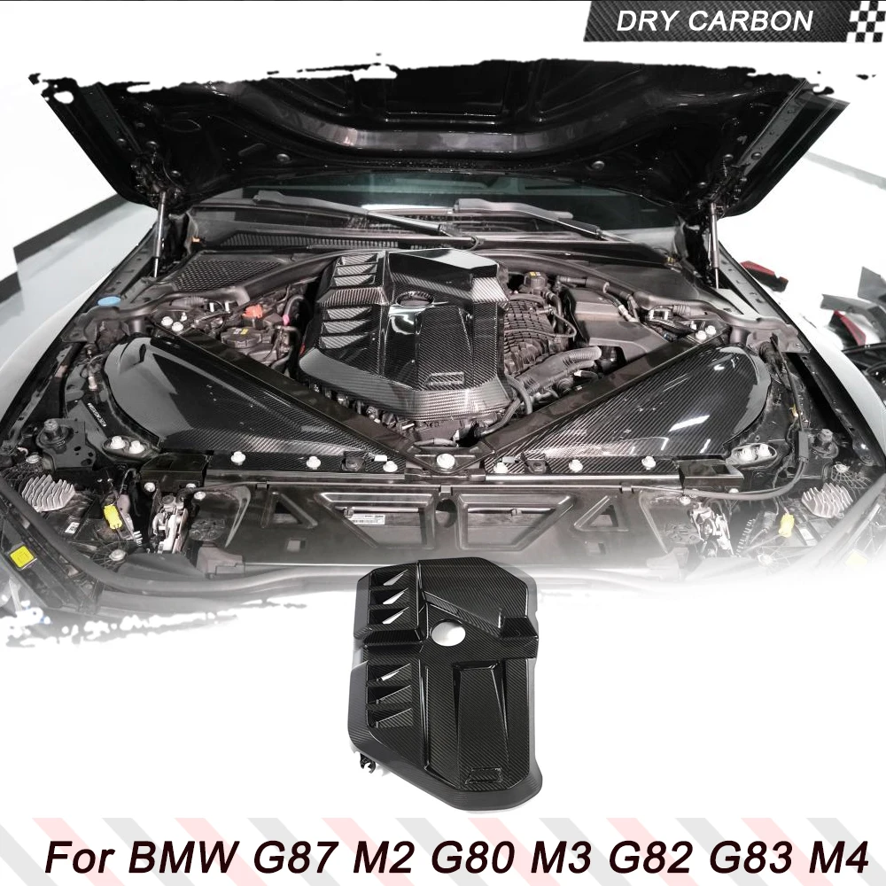 Prepreg Dry Carbon Car Engine Hood Bonnet Cover Cap Inner Engine Hood Cover Trim Fit For BMW G87 M2 G80 M3 G82 G83 M4 2021-2024