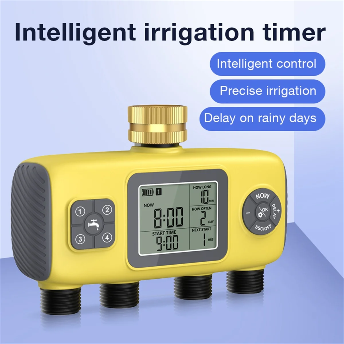 

Y31A 4-Zone Garden Water Timer Programmable Drip Irrigation Controller Imperial Threaded Tnterface Rain Delay Timed Watering