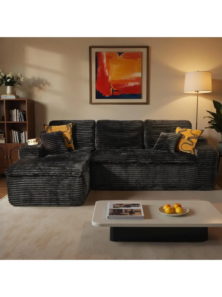 

Модульный секционный диван 105 дюймов с утолщенной подушкой для сиденья, облачный диван с глубоким сиденьем, современные диваны L-образной формы с шезлонгом