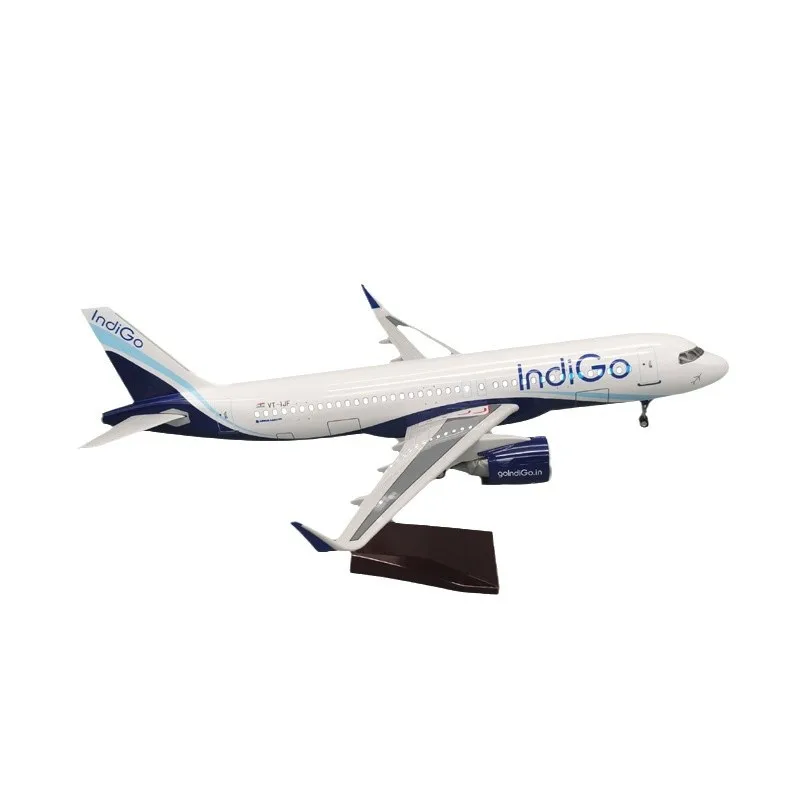 

47cm Scale Large Toy Model Airplane 320 A320 Indigo Air India Plane Models Diecast Airplanes W Led Light Collection Toys Childre