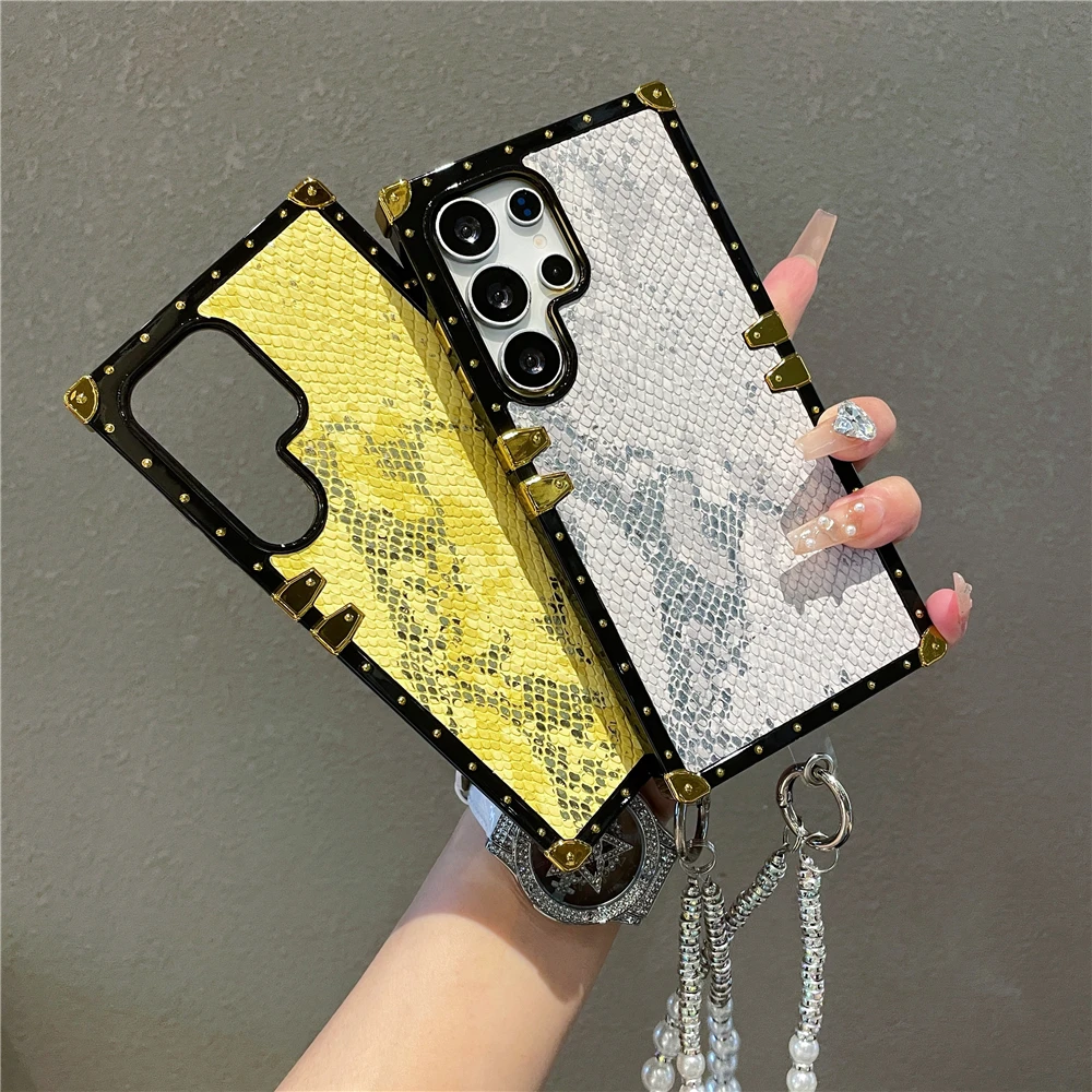

Luxury Glitter Soft Leather Cover Retro Snake Skin Pattern Case for Huawei Mate 60 Nova 11 12 13 Honor 300 Ultra 200 PRO 50 60