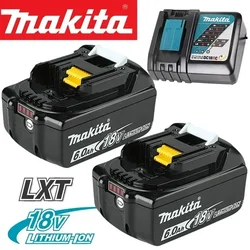 Echter 18-V-Akku von Makita mit Ladegerät, wiederaufladbarer Lithium-Ionen-Akku für BL1850 BL1880 BL1860B LXT400 Elektrowerkzeug, 18-V-Akku von Makita